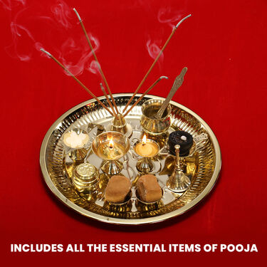 12 Pcs Brass Pooja Thali Set (12BPT1)