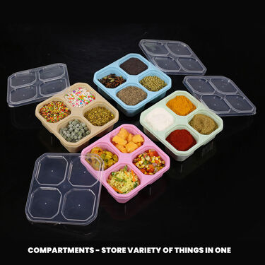 Set Of 4 - 4 Compartment Multi Utility Storage Box (4CSB1)