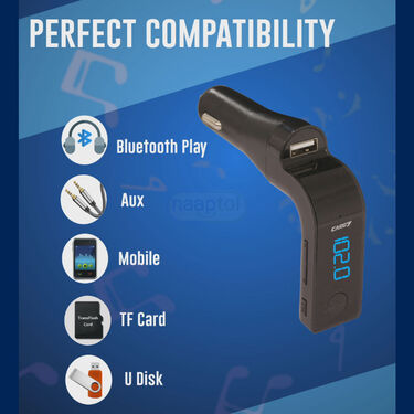 Car Bluetooth Device With Call Receiver FM Transmitter For Music Fast Charger (BLCC)