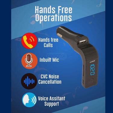 Car Bluetooth Device With Call Receiver FM Transmitter For Music Fast Charger (BLCC)