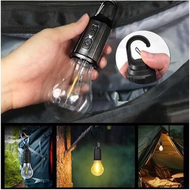 Rechargeable Outdoor Camping Hanging Retro Bulb Light (L34)