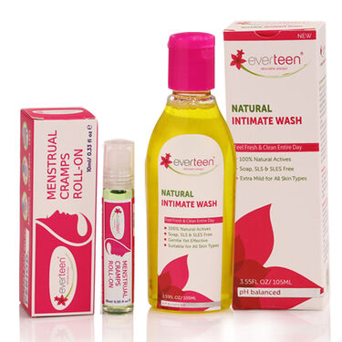 Cramp Relief Roll-on + Intimate Wash Period Care Combo