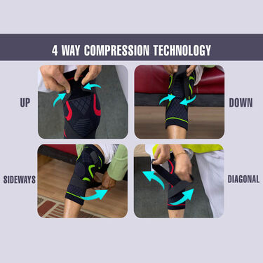 4 Way Compression Knee Support for Pain Relief