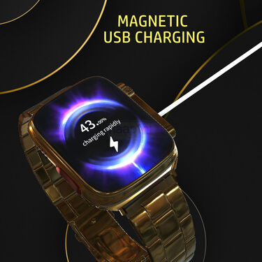 Golden Bluetooth Calling Smart Watch + FREE Wireless Bluetooth Earpod (BCSW17)