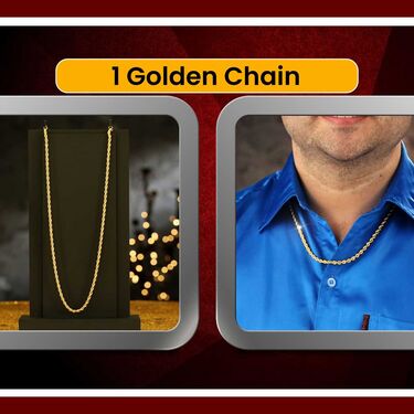 Golden Watch + Golden Chain with Free Digital Watch (MGWCFD1)