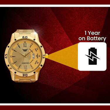 Golden Watch + Golden Chain with Free Digital Watch (MGWCFD1)