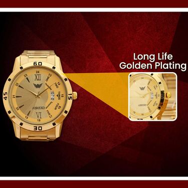 Golden Watch + Golden Chain with Free Digital Watch (MGWCFD1)