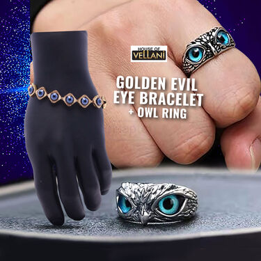 Evil Eye Bracelet + Majestic OWL Ring (MGJ52)