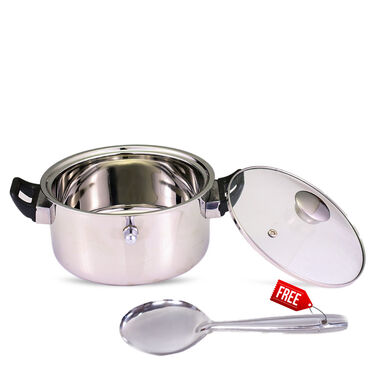 Multi Utility No Burn Cooking Pot + Free Stainless Steel Serving Spoon (1GLMB2)