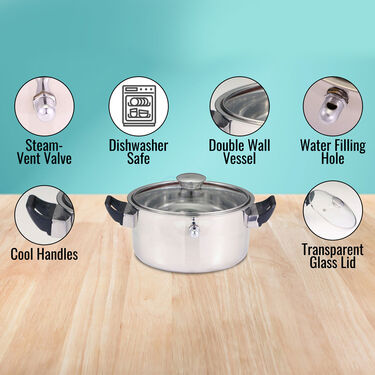 Multi Utility No Burn Cooking Pot + Free Stainless Steel Serving Spoon (1GLMB2)