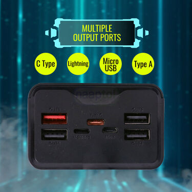 30000 mAh Fast Charging Power Bank With 10 Charging Ports & Emergency Light (PB21)