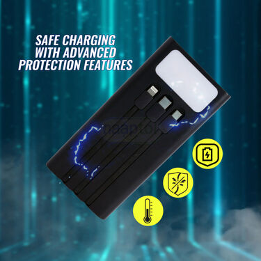 30000 mAh Fast Charging Power Bank With 10 Charging Ports & Emergency Light (PB21)