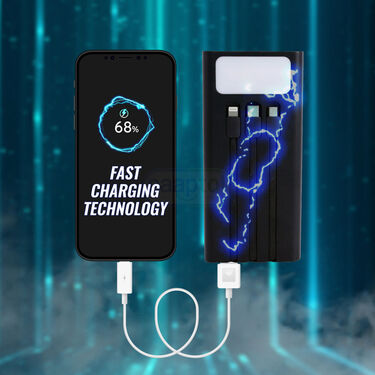 30000 mAh Fast Charging Power Bank With 10 Charging Ports & Emergency Light (PB21)