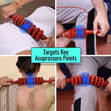 Acupressure Curved Wooden Roller Massager (PRS163)
