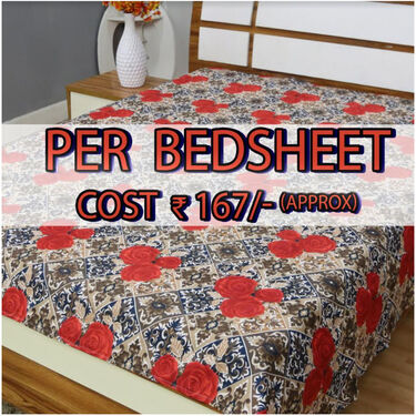 Pack of 12 Traditional Print Double Bedsheets (12BS3)