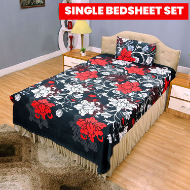 Pack of 5 Nature Print Double Bedsheets Set with 5 Single Bedsheets Set (5DSBS5)