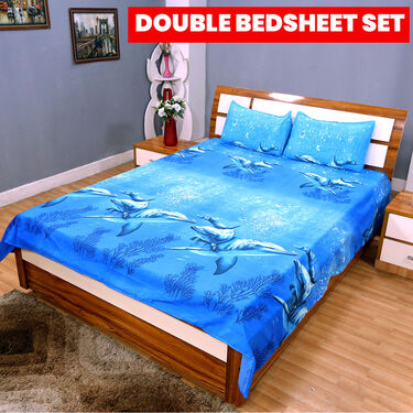 Pack of 5 Nature Print Double Bedsheets Set with 5 Single Bedsheets Set (5DSBS5)