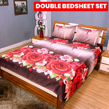 Pack of 5 Nature Print Double Bedsheets Set with 5 Single Bedsheets Set (5DSBS5)