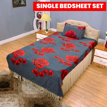 Pack of 5 Nature Print Double Bedsheets Set with 5 Single Bedsheets Set (5DSBS5)