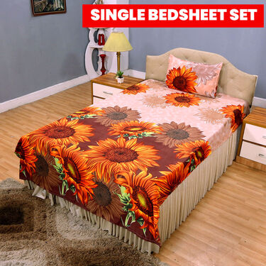Pack of 5 Nature Print Double Bedsheets Set with 5 Single Bedsheets Set (5DSBS5)