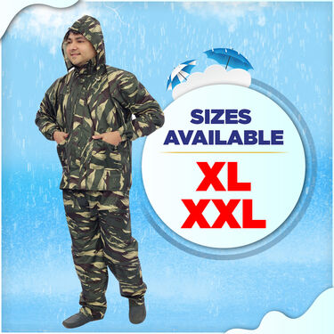 Pick Any 1 Raincoat Solid Black, Solid Blue & Printed Green (RCP-01)