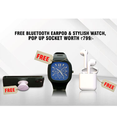 Premium Bluetooth Calling Smart Watch + Free Bluetooth Earpods + Stylish Watch + Pop up Socket (BCSW2)