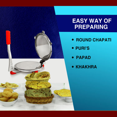 Royal Chef Roti & Puri Maker + 2 in 1 Oil Strainer