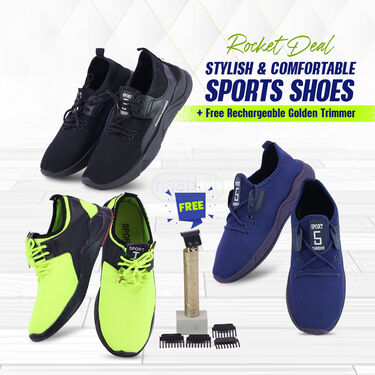 Pick Any 1 Sports Shoes + Free Stylish Golden Trimmer (SSC20)