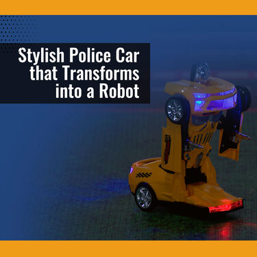 Transforming Robo Police Car with Lights & Music