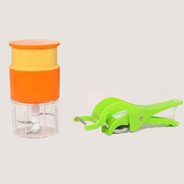 10 Seconds Onion & Vegetable Push Chopper + Free Multi Cutter (PC6)