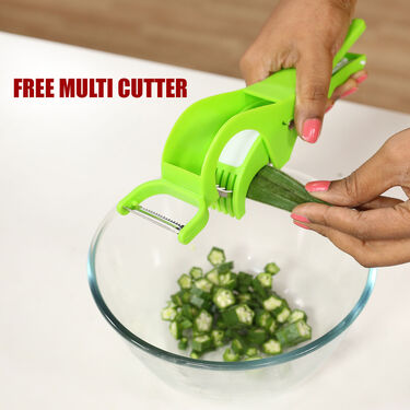 10 Seconds Onion & Vegetable Push Chopper + Free Multi Cutter (PC6)