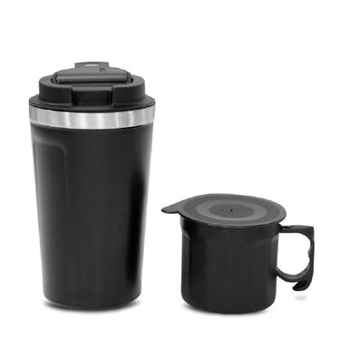 12 Hours Hot & Cold Insulated Flask with Temperature Display + Double Wall Cup (1F1C1)