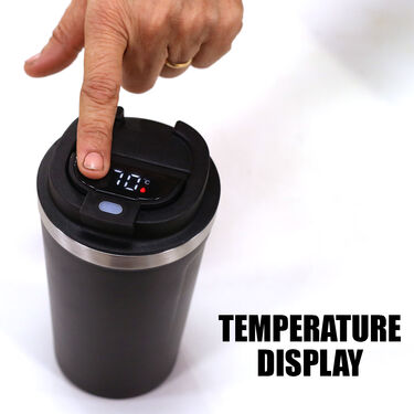 12 Hours Hot & Cold Insulated Flask with Temperature Display + Double Wall Cup (1F1C1)