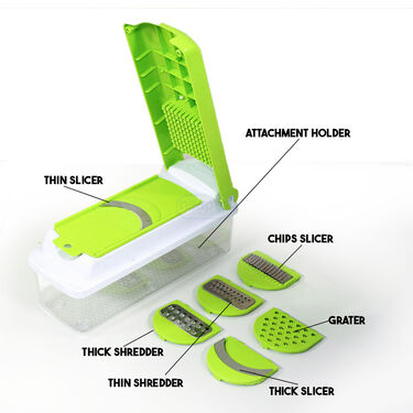 12 in 1 Quick Onion & Vegetable Dicer Slicer Shredder + Free 2 in 1 Peeler Grater (SS3)