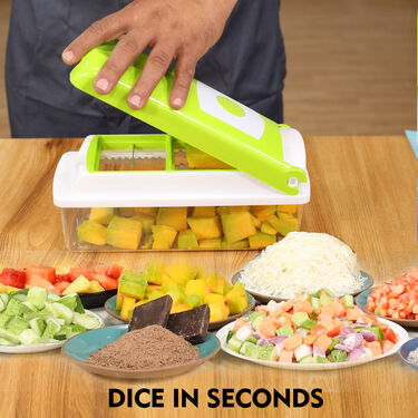 12 in 1 Quick Onion & Vegetable Dicer Slicer Shredder + Free 2 in 1 Peeler Grater (SS3)