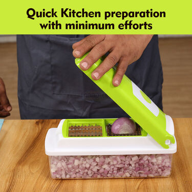 12 in 1 Quick Onion & Vegetable Dicer Slicer Shredder + Free 2 in 1 Peeler Grater (SS3)