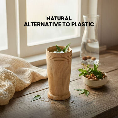 Ayurvedic Antibacterial Neem Wooden Glass (NUTRA37)