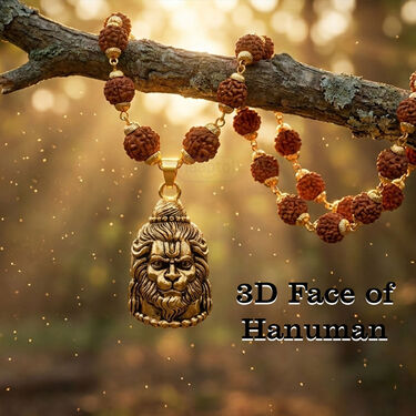 Reversible Shiv-Hanuman Pendant Set with Ruraksh Mala (RSHPRM3)