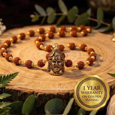 Reversible Shiv-Hanuman Pendant Set with Ruraksh Mala (RSHPRM3)