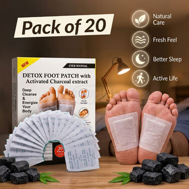 Detox Foot Patch With Activated Charcoal Extract Pack of 20 (DTXC20)