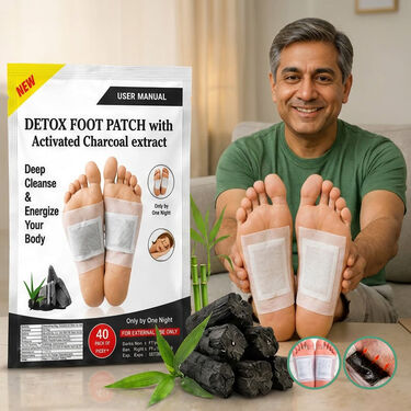 Detox Foot Patch With Activated Charcoal Extract Pack of 40 (DTXC40)