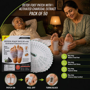 Detox Foot Patch With Activated Charcoal Extract Pack of 50 (DTXC50)