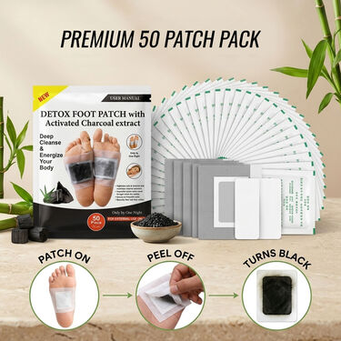Detox Foot Patch With Activated Charcoal Extract Pack of 50 (DTXC50)