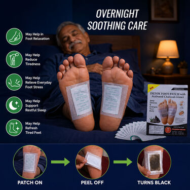Detox Foot Patch With Activated Charcoal Extract Pack of 50 (DTXC50)