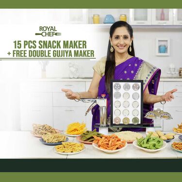 Royal Chef 15 Pcs Snack Maker + Free Double Gujiya Maker