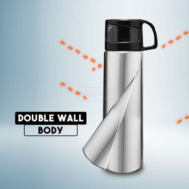 24 Hours Hot or Cold Insulated Flask (500 ml) + Double Wall Cup With Lid (1F1C2)
