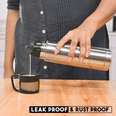 24 Hours Hot or Cold Insulated Flask (500 ml) + Double Wall Cup With Lid (1F1C2)