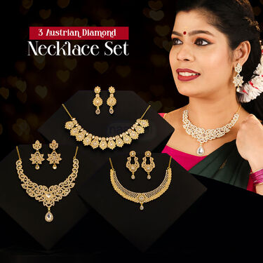 3 Austrian Diamond Necklace Set (3AUD19)