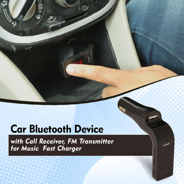 Car Bluetooth Device With Call Receiver FM Transmitter For Music Fast Charger (BLCC)