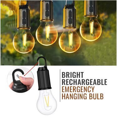 Rechargeable Outdoor Camping Hanging Retro Bulb Light (L34)